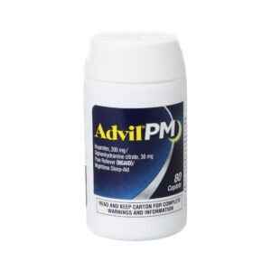 Advil PM Night Time Pain Relief Capsules 200 mg – Bottle
