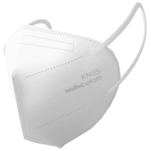 KN95 Face Mask | Individually Wrapped, Elastic Ear Loops - Bag of 10 – Standard Ear Loops / Regular / White