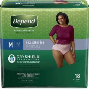 Depend Fit-Flex Underwear For Women – Medium / Pack of 18