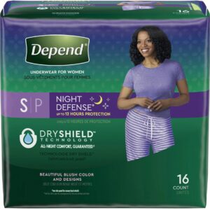 Depend Underwear for Women Night Defense – Small / Pack of 16