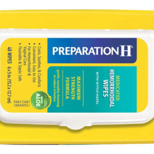 Preparation H Hemorrhoid Relief Medicated Wipes Maximum Strength Formula – Refill Pack / Pad / Box of 1