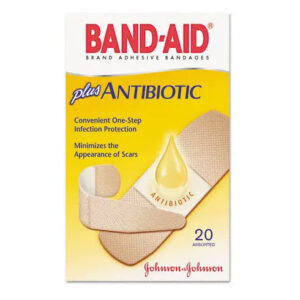 Johnson & Johnson Band-Aid Brand Adhesive Bandages Plus Antibiotic – Box of 1