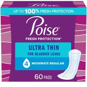 Poise Ultra Thin Incontinence Pads - Light & Moderate Absorbency – Light / 9.45 in / Pack of 28