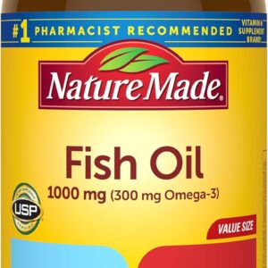 Nature Made Fish Oil Omega 3 Supplements, 1000mg Softgels, 250 Softgels