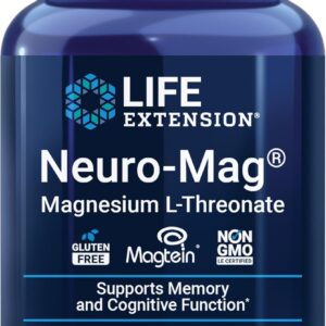 Neuro-Mag Magnesium L-Threonate, Memory Health, Quick Thinking, Cognitive Health Support, Vegetarian, 90 Vegetarian Caps