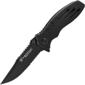 Smith & Wesson Accessories Extreme Ops SWA24S 7.1in S.S. Folding Knife with 3.1in Serrated Clip Point Blade and Aluminum