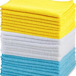 Amazon Basics Microfiber Cleaning Cloths, Ultra Absorbent, Lint Free, Streak Free, Non-Abrasive, Reusable and Washable,
