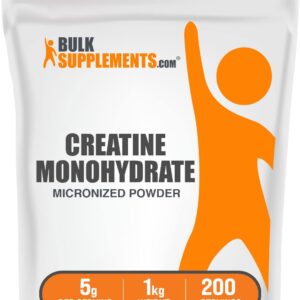 BulkSupplements.com Creatine Monohydrate Powder - Micronized Creatine Powder, Unflavored - Pure & Gluten Free, 5g (5000m