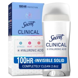 Secret Clinical Strength 100HR Antiperspirant Deodorant for Women, 3X Sweat & Odor Protection vs. Ordinary Antiperspiran