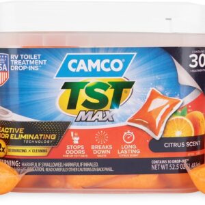 Camco TST MAX RV Toilet Treatment Drop-INs - Orange 30-pk - Made in the USA