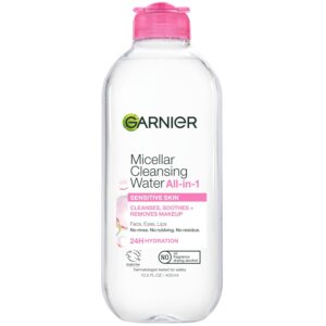 Garnier Micellar Water, Hydrating Facial Cleanser & Makeup Remover, Suitable for Sensitive Skin, Vegan, Cruelty Free, 13