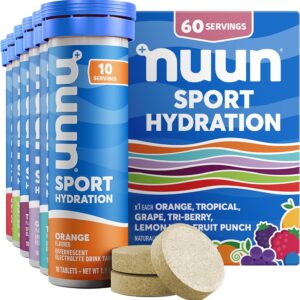 Nuun Sport Electrolyte Tablets with Magnesium, Calcium, Potassium, Chloride & Sodium, Gluten Free & Vegan, Mixed Flavors