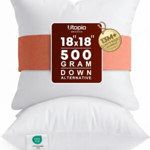 Utopia Bedding 18x18 Pillow Inserts, White Throw Pillows for Couch, 2 Pack