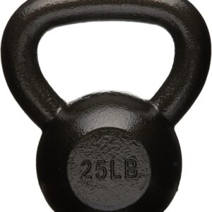 Amazon Basics Cast Iron Kettlebell for Strength Training, Textured Wide Handle, Black