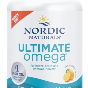 Nordic Naturals Ultimate Omega, 1280mg Omega-3 Fish Oil, Lemon - 90 Count