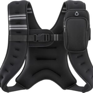 ZELUS Weighted Vest, 6lb/8lb/12lb/16lb/20lb/25lb/30lb Weight Vest with Reflective Stripe for Workout, Strength Training,