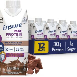 Ensure Max Protein Milk Chocolate Shake, 30g High Protein, 12 Pack