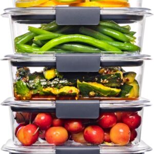 Rubbermaid Brilliance Tritan Plastic Food Storage Containers BPA Free Airtight Lids Ideal for Lunch Meal Prep & Leftover