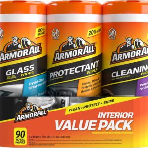 Armor All Car Cleaning Wipes, 90 Ct - Interior, Protectant & Glass Wipes