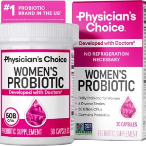 Physician's CHOICE Probiotics for Women - PH Balance, Digestive, UT, & Feminine Health - 50 Billion CFU - 6 Unique Strai