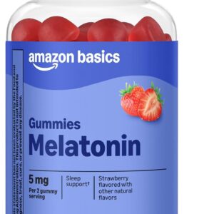 Amazon Basics Melatonin 5mg, 120 Gummies (2 per Serving), Strawberry, Packaging May Vary