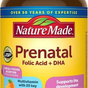 Nature Made Prenatal Vitamins for Women with Folic Acid + DHA, 110 Softgels