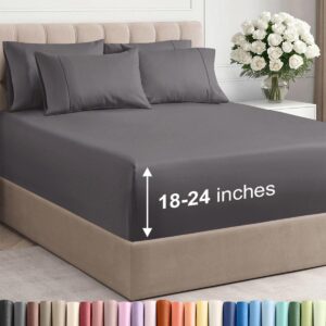 CGK Extra Deep Queen Sheet Set - 6pc Cooling Sheets - Grey