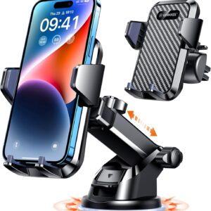 VANMASS【85+LBS Strongest Suction & Military-Grade Ultimate Car Phone Mount【Patent Safety Certs】 Cell Phone Holder for Da