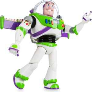 Disney Store Official Buzz Lightyear Interactive Talking Action Figure from Toy Story, Features 10+ English Phrases, Int