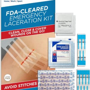 Clozex Complete Emergency Laceration Kit - Repair Wounds Without Stitches, FSA HSA Eligible Skin Clean Cover Closure Dev