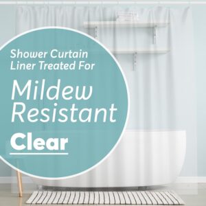 BigFoot Clear Shower Curtain - 72x72 Odorless Plastic with Magnets, Washable Long Bathroom Curtain - Premium PEVA Waterp