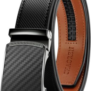 CHAOREN Men's Leather Ratchet Belt - Customizable Fit (35mm)