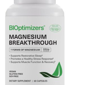 BIOptimizers Magnesium Breakthrough 500mg, 7 Forms of Magnesium 60 Capsules