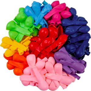 PartyWoo Assorted Colors Rainbow Balloons 100pcs Multicolor Colorful Color