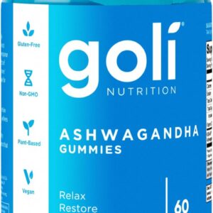 Goli Ashwagandha & Vitamin D Gummy - 60 Count - Mixed Berry, KSM-66, Vegan, Plant Based, Non-GMO, Gluten-Free & Gelatin