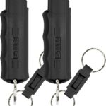 Sabre Pepper Spray with Quick Release Keychain for Self Defense – Maximum Police Strength OC Spray with UV Marking Dye,