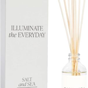 Sweet Water Decor Salt & Sea Reed Diffuser Set - Sea Salt Citrus & Musk Amber Scent Diffuser - Reed Diffusers for Home w
