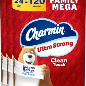 Charmin Ultra Strong Clean Touch Toilet Paper, 24 Family Mega Rolls = 120 Regular Rolls