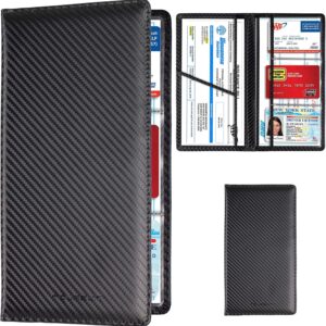 TOURSUIT Car Registration & Insurance Card Holder, Carbon Fiber Black