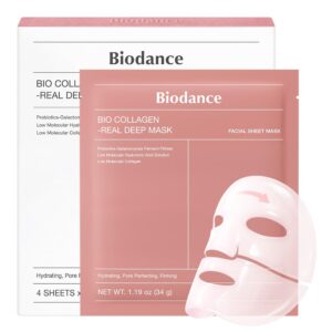 BIODANCE Bio-Collagen Real Deep Mask, Hydrating Overnight Hydrogel Face Mask, Pore Minimizing, Elasticity, Plumping, Tra