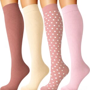 Laite Hebe 4 Pairs-Compression Socks for Women&Men Circulation-Best Support for Nurses,Running,Athletic