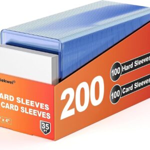 200 Card Sleeves Hard Plastic, Arjiekwei 3"X 4" Trading Card Holder, 35PT