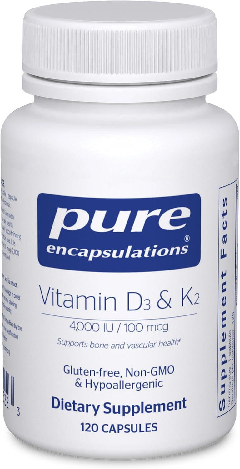 Pure Encapsulations Vitamin D3 & K2, 120 Capsules