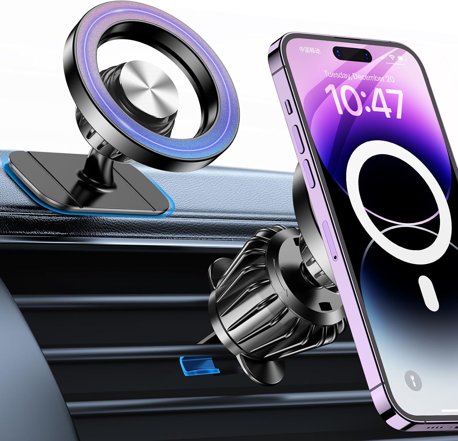 Kaistyle for Magsafe Car Mount【Strong Magnet】 Magnetic Phone Holder for Car Phone Holder Mount Dash Mounted Holders Phon