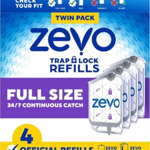 Zevo Flying Insect Trap Refill Cartridges for Fruit Flies & Gnats, 4 Count