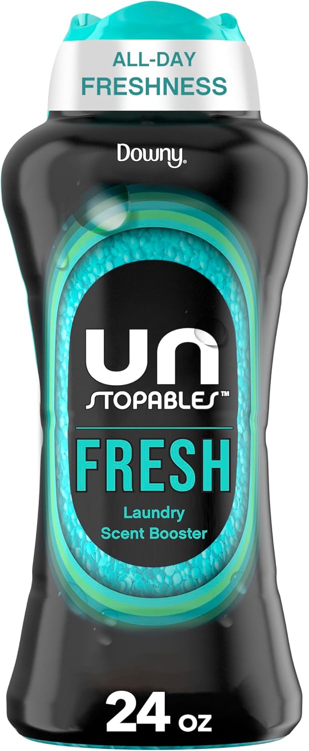 Downy Unstopables in Wash Scent Booster Beads, Fresh Scent, 24 oz, White, Laundry Beads for Odor Protection, Scent Boost
