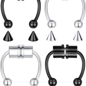 1-16Pcs 16G 18G 20G 22G Nose Rings Hoops Nose Piercings Fake Nose Ring Fake Septum Nose Ring Fake Lip Rings Fake Septum