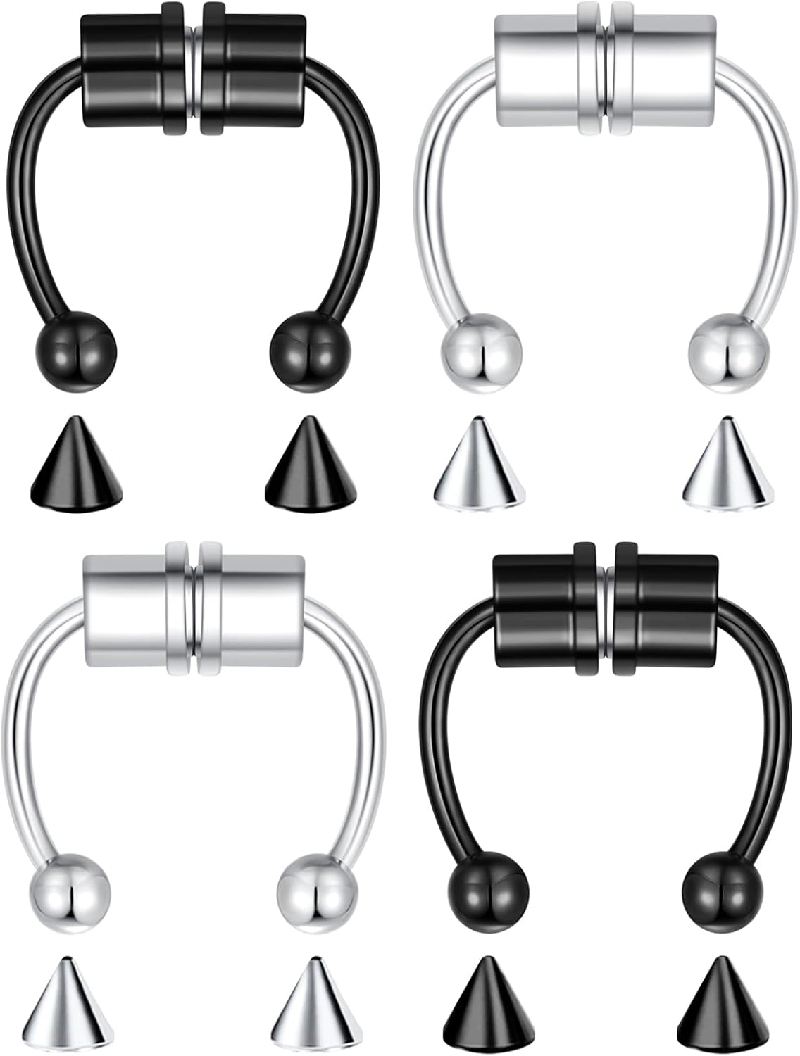 1-16Pcs 16G 18G 20G 22G Nose Rings Hoops Nose Piercings Fake Nose Ring Fake Septum Nose Ring Fake Lip Rings Fake Septum