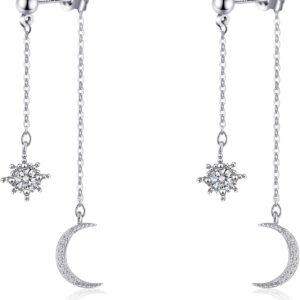Moon and Star Dangle Earrings