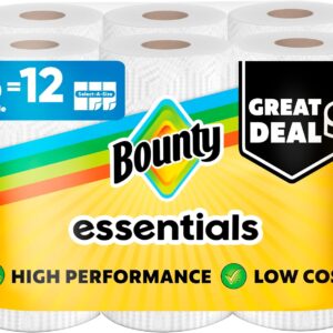 Bounty Essentials Select-A-Size Paper Towels, 6 Double Rolls, White, 108 Sheets Per Roll